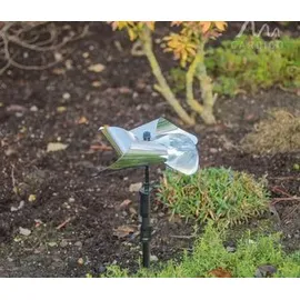 Gardigo Vogel-Frei Windrad 40 cm Silber/Schwarz