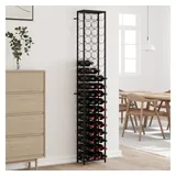 vidaXL Weinregal für 57 Flaschen Schwarz 34x18x200 cm Schmiedeeisen