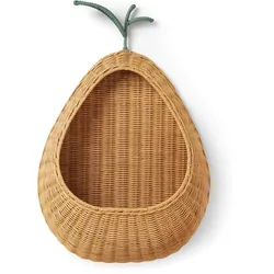 Ferm Living - Pear Wandaufbewahrung, Rattan geflochten