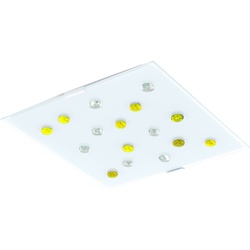 Design Decken Lampe Gäste Schlaf Zimmer Glas Stein Leuchte satiniert im Set inkl. LED Leuchtmittel