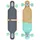 Apollo Twin Tip DT Longboard 36" inkl. T-Tool türkis|naturholzfarben 36"
