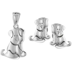 trendor 75597 Schmuck-Set Anhänger + Ohrringe Hund Silber 925