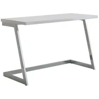 KADIMA DESIGN Schreibtisch 120x55x76 cm Hochglanz / Silber PC-Tisch