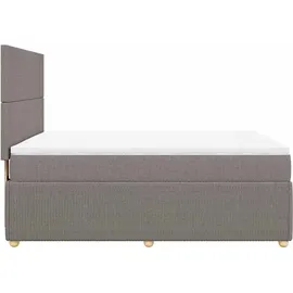 vidaXL Boxspringbett mit Matratze Taupe 140x200 cm Stoff