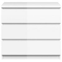 Dynamic24 Nada Kommode breit 3 Schubladen weiss Sideboard Highboard
