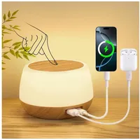 Dorifun Nachttischlampe mit 20W Ladefunktion, LED Nachttischlampe Touch Dimmbar