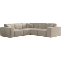 Fun Möbel Ecksofa Designersofa CELES Premium in Stoff Opera Velvet Beige Seite Universal