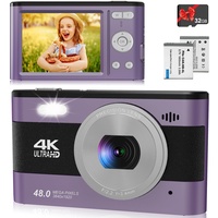 4K Digital Kamera 48 MP Foto/ 1080P FHD-Video/ 2,8-Zoll-Bildschirm/ 18-facher Zoom, kompakte Digitalkamera mit SD-Karte, Kamera für Kinder/Kinder/Jugendliche/Studenten/Anfänger