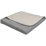 IBENA kühlende Sommerdecke Kuscheldecke 100 x 150 cm Beige/Grau/Silber