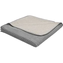 IBENA kühlende Sommerdecke Kuscheldecke 100 x 150 cm Beige/Grau/Silber