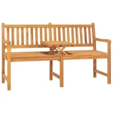 Helloshop26 - Gartenbank Terrassenmöbel 3-Sitzer-Terrassenbank mit Tisch 150 x 62,5 x 90 cm massives Teakholz 02_0011317