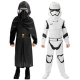 Rubie ́s Kostüm Star Wars Kylo Ren & Stormtrooper Doppelpack Kostü, Die dunkle Seite im Doppelpack! schwarz 122-128