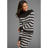 LAURA SCOTT Rollkragenpullover in schwarz-wollweiß | Gr.: 40