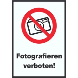 Fotografieren verboten Schild Keine Photos A6 (105x148mm)