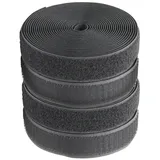 PEARL Nylon Klettband: 2er Set Ultrastarkes Premium-Klettband, 25 mm, 8 Meter (Klettbänder zum Aufnähen breite, Flauschband-selbstklebend)