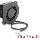 DeLock Radiallüfter / Lüftergebläse 12 V DC 75 x 75 x 15 mm mit 3-Pin Lüfteranschluss, schwarz