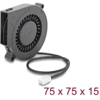DeLock Radiallüfter / Lüftergebläse 12 V DC 75 x 75 x 15 mm mit 3-Pin Lüfteranschluss, schwarz