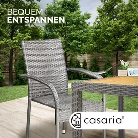 CASARIA Gartenstuhl 56 x 60 x 90 cm grau 4 St.