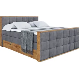 altdecor Boxspringbett 200 x 200 cm H3 Dunkelgrau