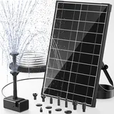 poposoap Solar Teichpumpe 8W mit Trockenlaufschutz und 8 Wassersprüh Modi