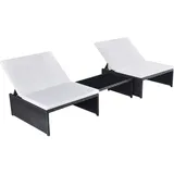 vidaXL Sonnenliegen Set 3-tlg. schwarz
