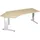 Geramöbel Flex Schreibtisch ahorn L-Form, C-Fuß-Gestell silber 216,6 x 113,0 cm
