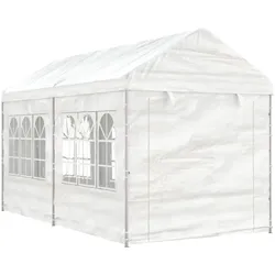 Pavillon mit Dach Weiß 4,46x2,28x2,69 m Polyethylen