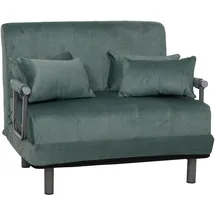 MCW Schlafsessel MCW-K29 Chenille 190 x 100 cm Blau-Grün mit Kissen