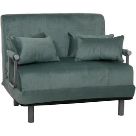 MCW Schlafsessel MCW-K29 Chenille 190 x 100 cm Blau-Grün mit Kissen