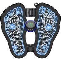 EMS Fußmassagegerät, elektronisches Fußmassagegerät, zusammenklappbar, tragbar, elektronische Muskelstimulationsmassage, Fußmassagegerät mit USB wiederaufladbar