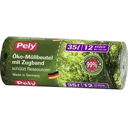 Pely Müllbeutel Öko 35,0 l grün, 12 St.