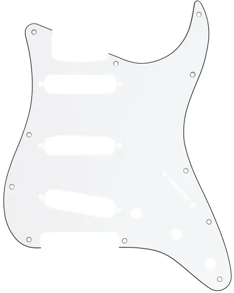 Fender Pickguard Strat SSS 3-ply White