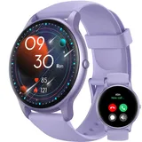 Parsonver Smartwatch Damen Rund mit Telefonfunktion, Armbanduhr Damen mit Herzfrequenz Schlafmonitor, Schrittzähler Uhr mit 100+ Sportmodi, IP68 Wasserdicht Sportuhr Damen für Android iOS, Lila,SPROD1