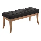CLP Sitzbank Ramses mit hochwertiger Polsterung und Stoffbezug I Bank mit antik-hellen Holzbeinen I Holzbank mit einer Sitzhöhe von: 46 cm
