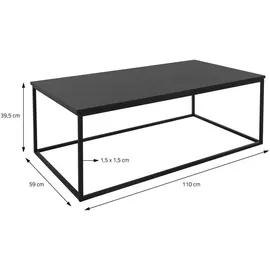 ML-Design Couchtisch Schwarz Metall, rechteckig, Industrie-Design