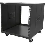 Startech Mobiles Server Rack mit Griffen - rollbarer Serverschrank / Netzwerschrank - 9HE Schwarz