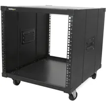 Startech Mobiles Server Rack mit Griffen - rollbarer Serverschrank / Netzwerschrank - 9HE Schwarz