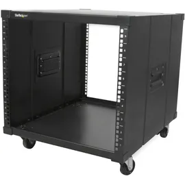 Startech Mobiles Server Rack mit Griffen - rollbarer Serverschrank / Netzwerschrank - 9HE Schwarz