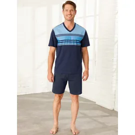 Shorty, Herren, Gr. 60/62, bunt (marine, bordeaux), 100% Baumwolle, Homewear-Sets Shorty