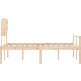 vidaXL Seniorenbett mit Kopfteil Massivholz
