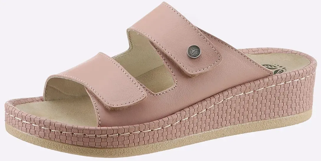 Pantolette MUBB, Damen, Gr. 40, beige (puder), Glattleder, Schuhe Pantolette