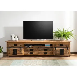 MASSIVMOEBEL24.DE RAILWAY TV-Board 240x50x60 cm Beige Holz