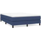 vidaXL Boxspringbett mit Matratze Blau 140x200 cm Stoff