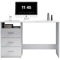 BEGA OFFICE Schreibtisch »Adria, Computertisch,«, Schubkästen rechts oder links montierbar, Breite 123 cm, weiß