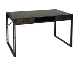 Mendler Schreibtisch HWC-A27, Bürotisch Computertisch, 122x70cm 3D-Struktur ~ dunkelbraun