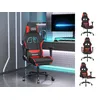 Gaming Desk mit Massage & Fußstütze Stoff schwarz/rot