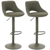 Mendler 2er-Set Barhocker HWC-N64, Barstuhl Tresenhocker, Fußablage drehbar, Kunstleder Metall ~ grün