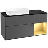 Villeroy & Boch Finion Waschtischunterschrank F692HFGK 120x60,3x50,1cm, Regal rechts Gold matt, Anthracite matt