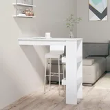 CKioict Küchentisch Tisch Wohnzimmer Esszimmermöbel Wand-Bartisch Hochglanz-Weiß 102x45x103,5 cm Holzwerkstofffür Esszimmer, Küche