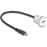 DeLock USB-C® Kabel USB-C® Stecker, USB-C® Buchse 0.30m Schwarz, Silber 88183